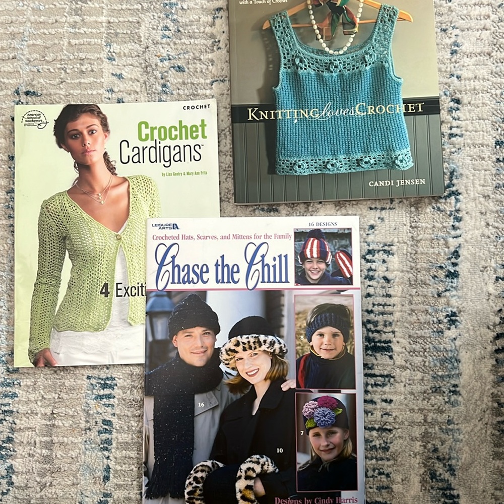 3 Crochet/Knitting Pattern Books Packed Full of Designs!